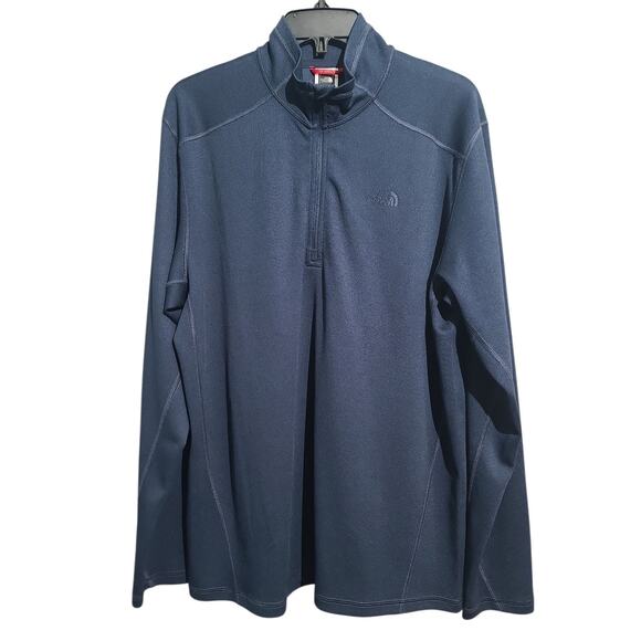 The North Face Blue 1/4 Zip Pullover Men's Polartec Power Dry Base Layer Size L - Picture 1 of 7